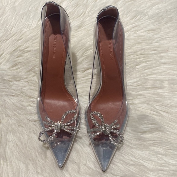 New Amina Muaddi Rosie glass pointed toe pump size 39.5EU - Picture 13 of 15